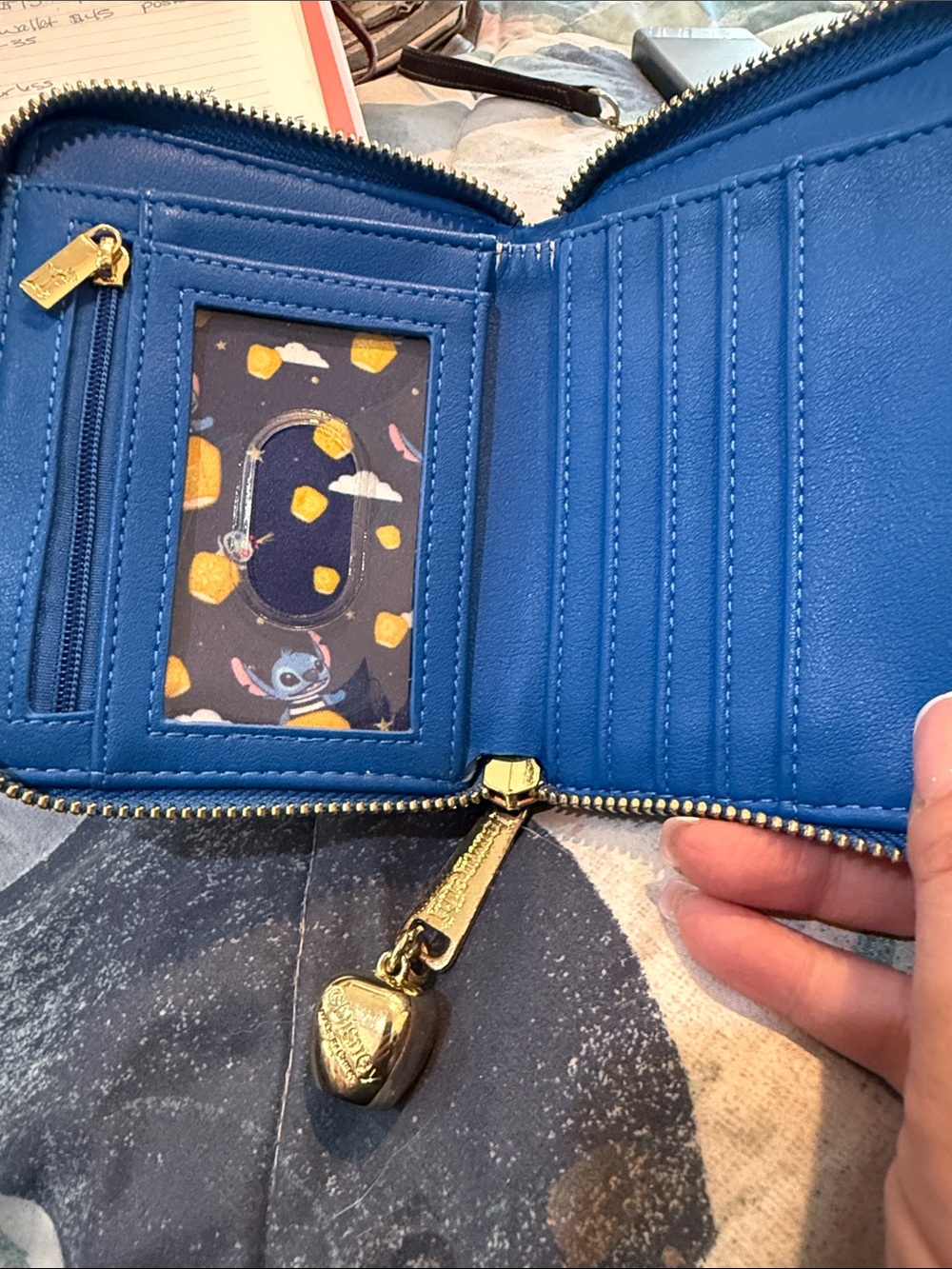 Loungefly Blue Disney Wallet with Gold Plaque and Lantern Accents - Picture 2 of 10